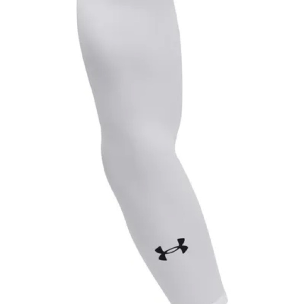 Under Armour White Arm Sleeve with Black Logo